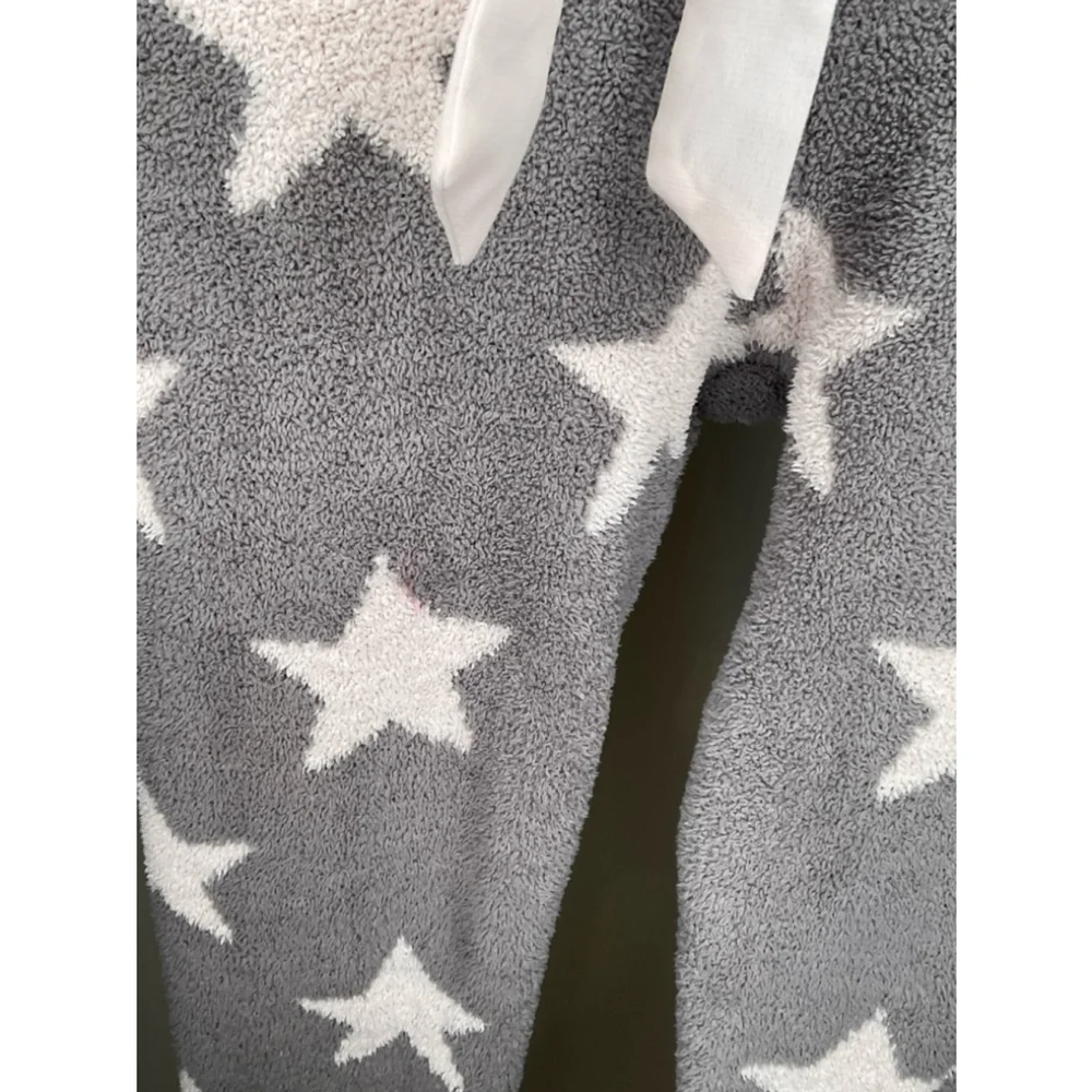 Women's Honeydew Pants, Gray & Pink Star Print, Size S - Picture 3 of 5